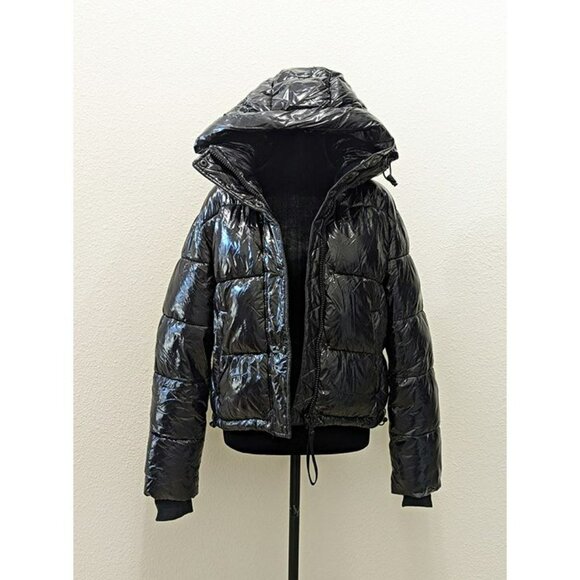 S13 Women's Lexie Black Hooded Water-Resistant Puffer Coat Size S (MSRP $300) - Picture 3 of 10